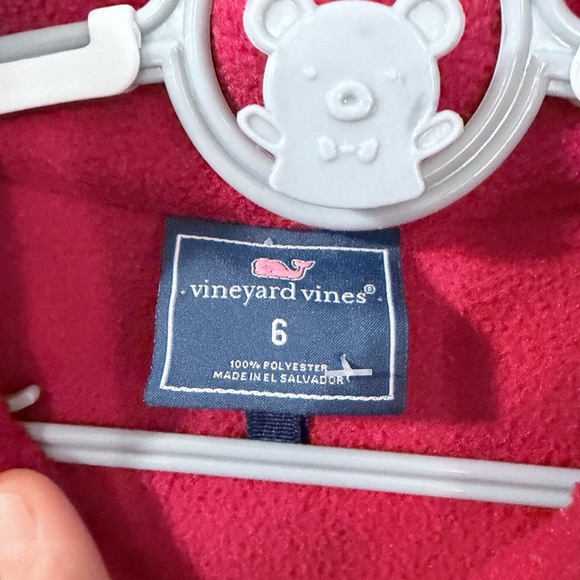 Vineyard Vines Kids Red and Navy Fleece Pullover - Picture 2 of 3